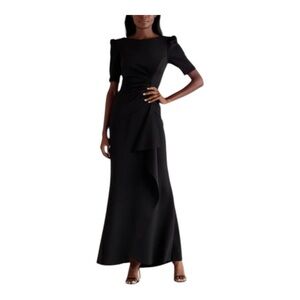 Xscape Black Long Sleeve Gown